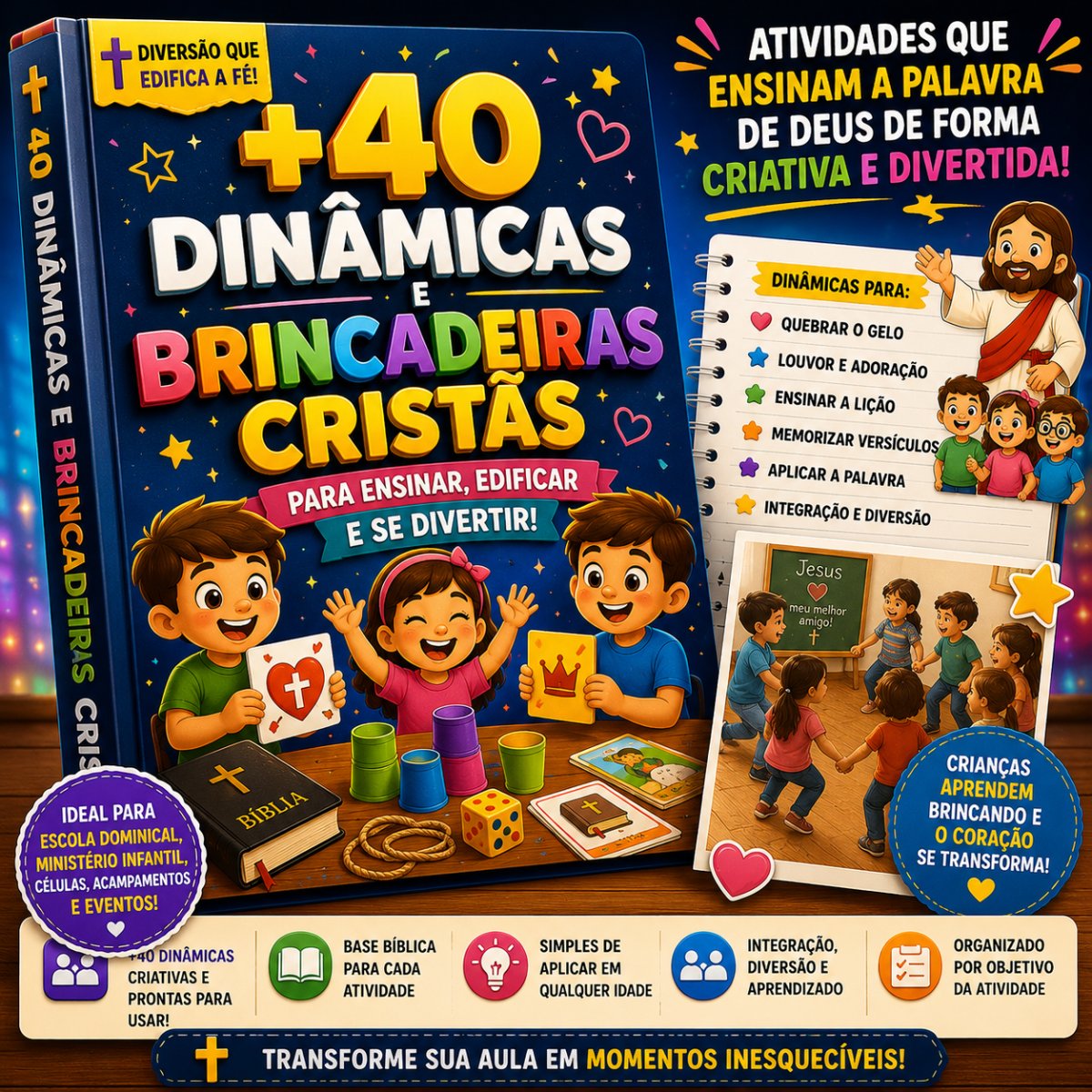 Bônus #2 : +40 Dinâmicas e Brincadeiras Cristãs