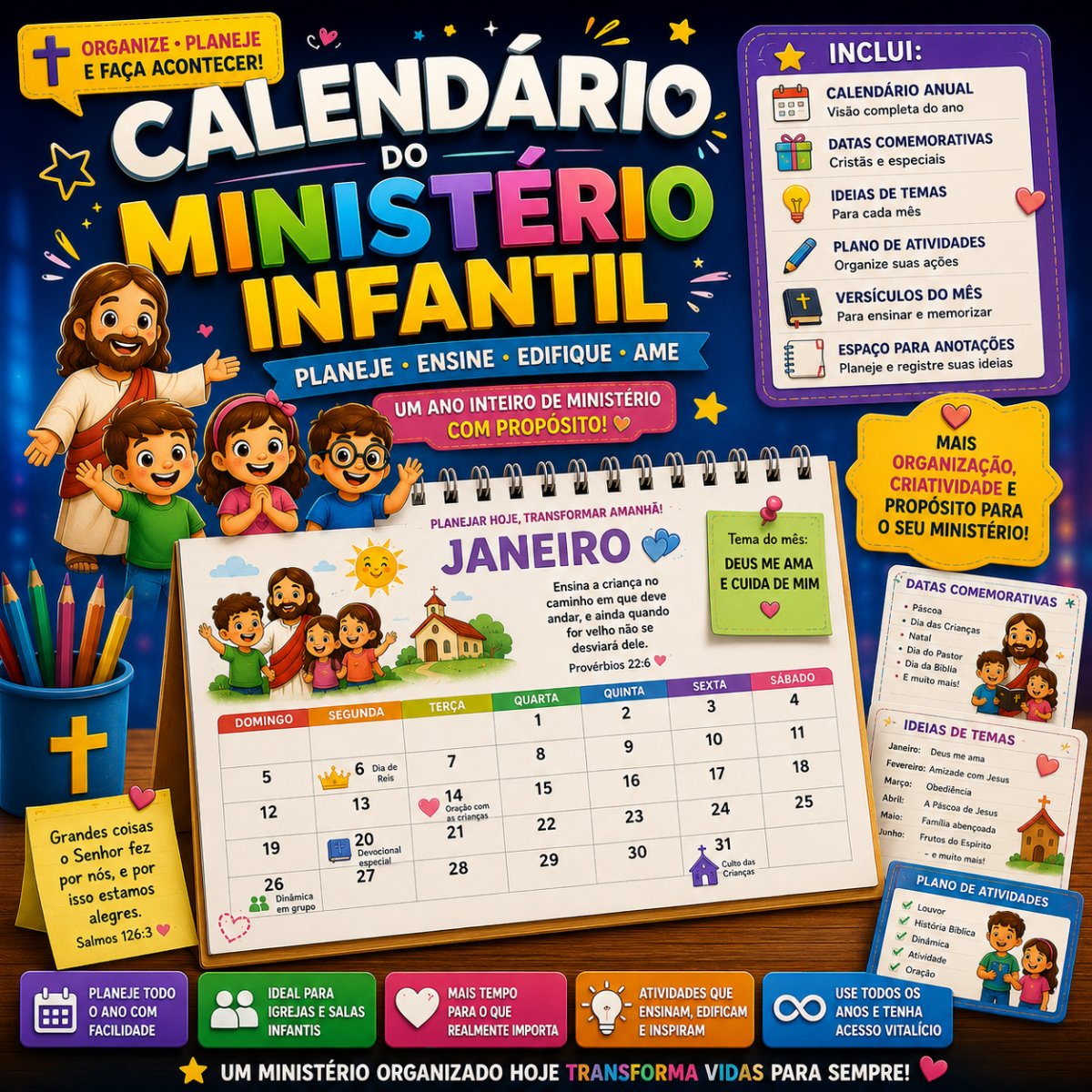 Bônus #4 : Calendário do Ensino Infantil Cristão